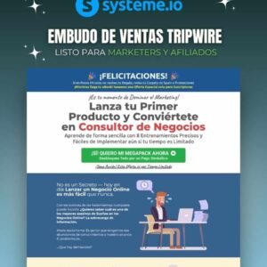 Embudo de Ventas Tripwire de Systeme.io #2 | Incluye 8 Cursos PLR de Marketing & Negocios