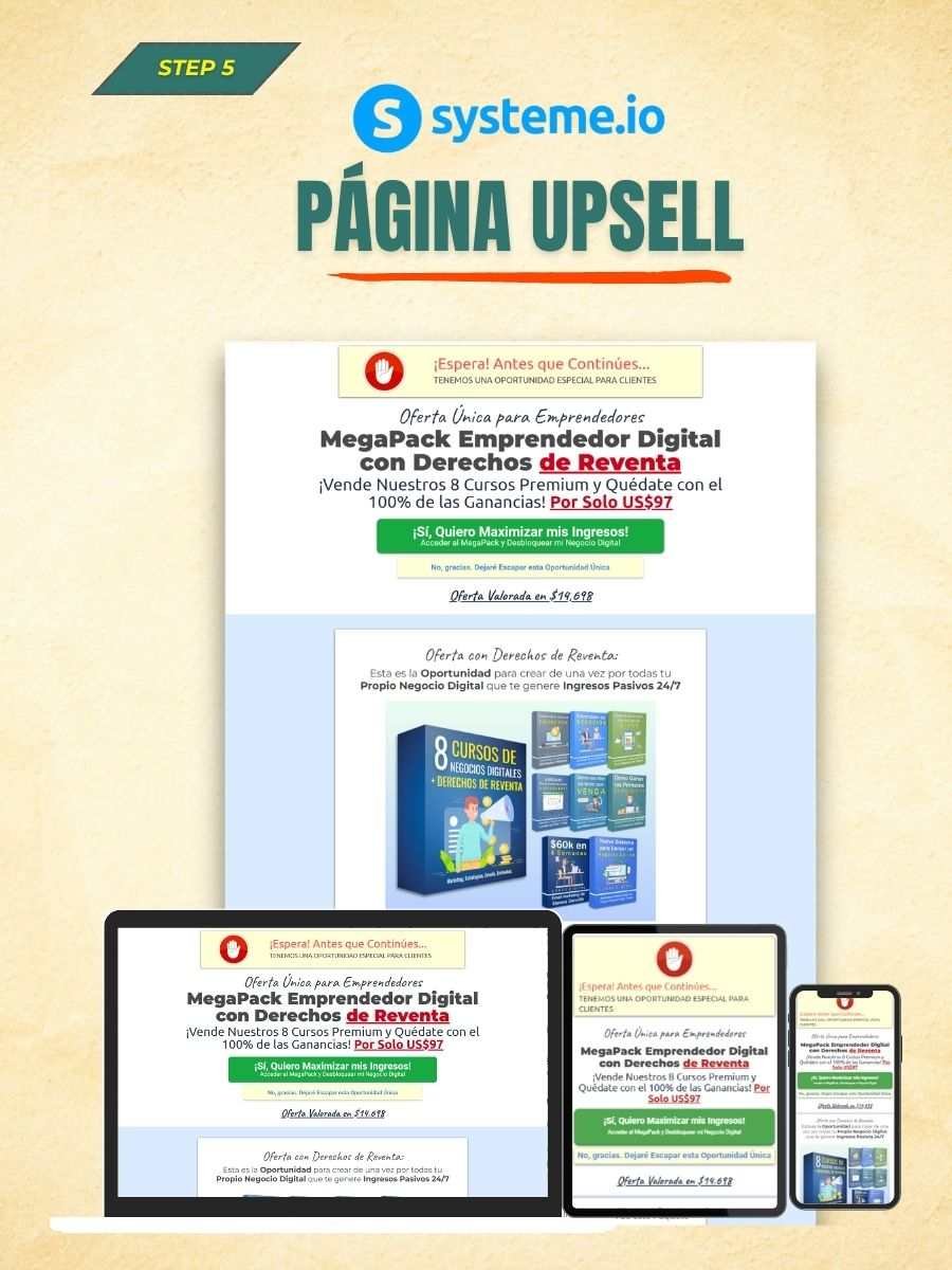 Embudo de Ventas Tripwire de Systeme.io #2 | Incluye 8 Cursos PLR de Marketing & Negocios - Imagen 5